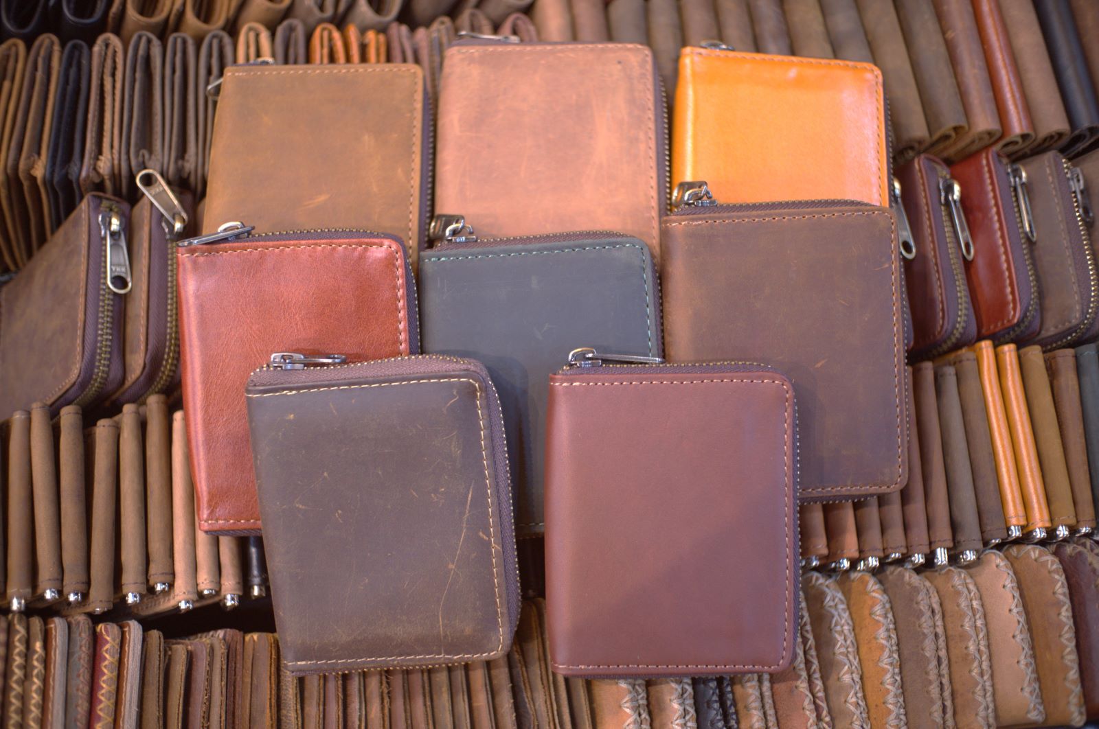 ví da nữ mini màu nâu